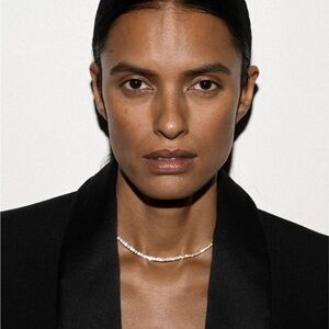 Dorsey: KATE RIVIÈRE NECKLACE IN 3MM LAB WHITE SAPPHIRE